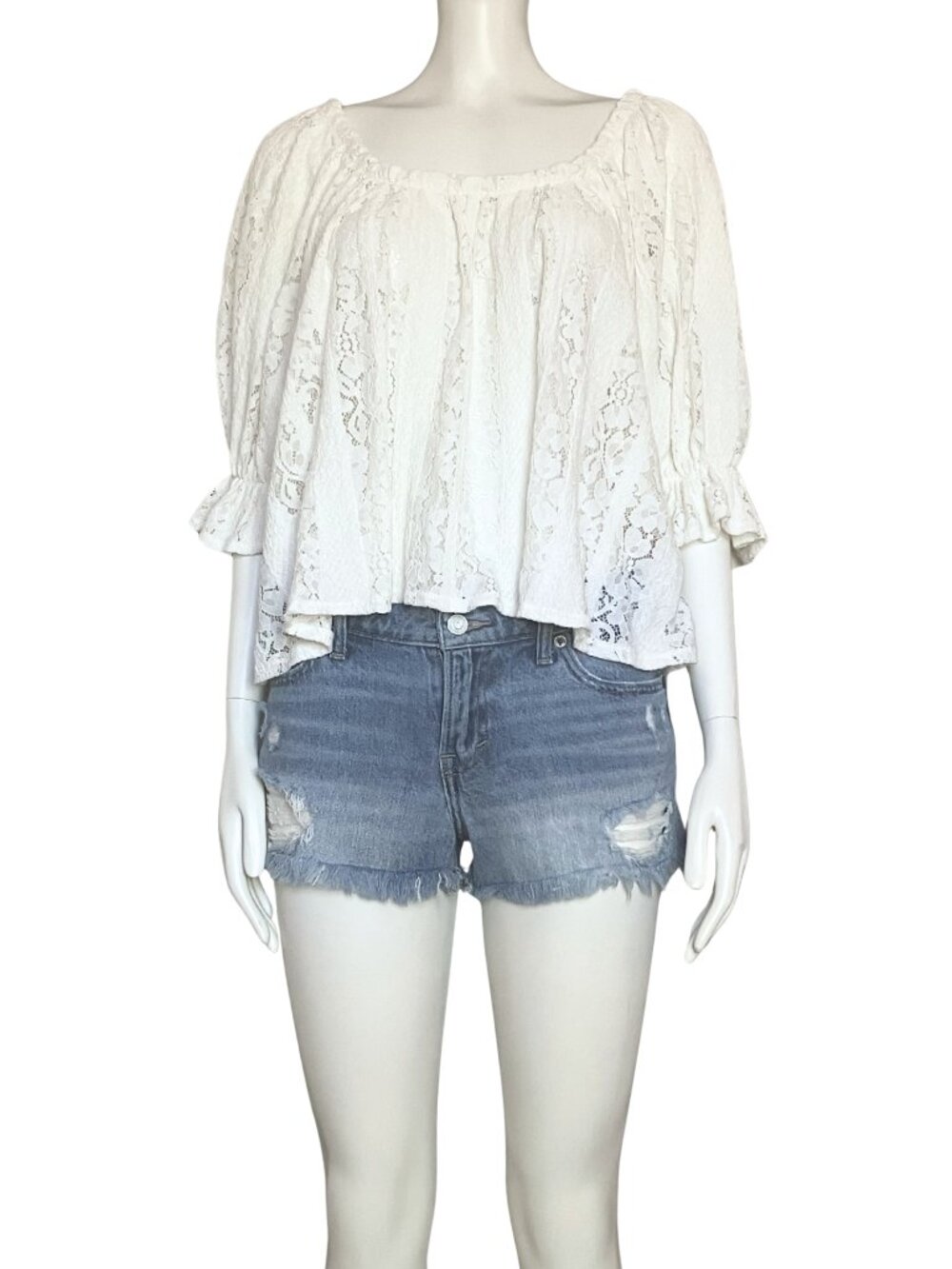 Lucky Brand Cut Off Distressed Denim Shorts. Size 0 25. Mid Rise Jean Jorts - Picture 9 of 13